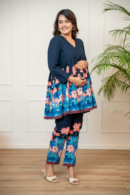 Chandni Lotus Maternity & Nursing Co-ord Set