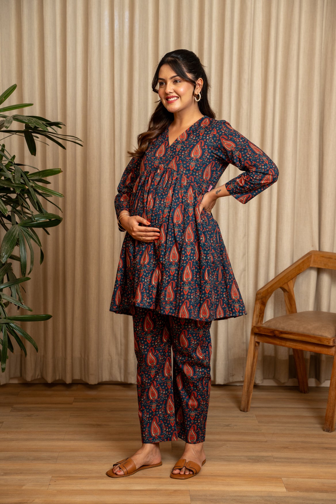 Vintage Ambi Garden Maternity & Nursing Co-ord Set