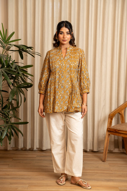 Everyday Bloom Mustard Maternity & Nursing Top