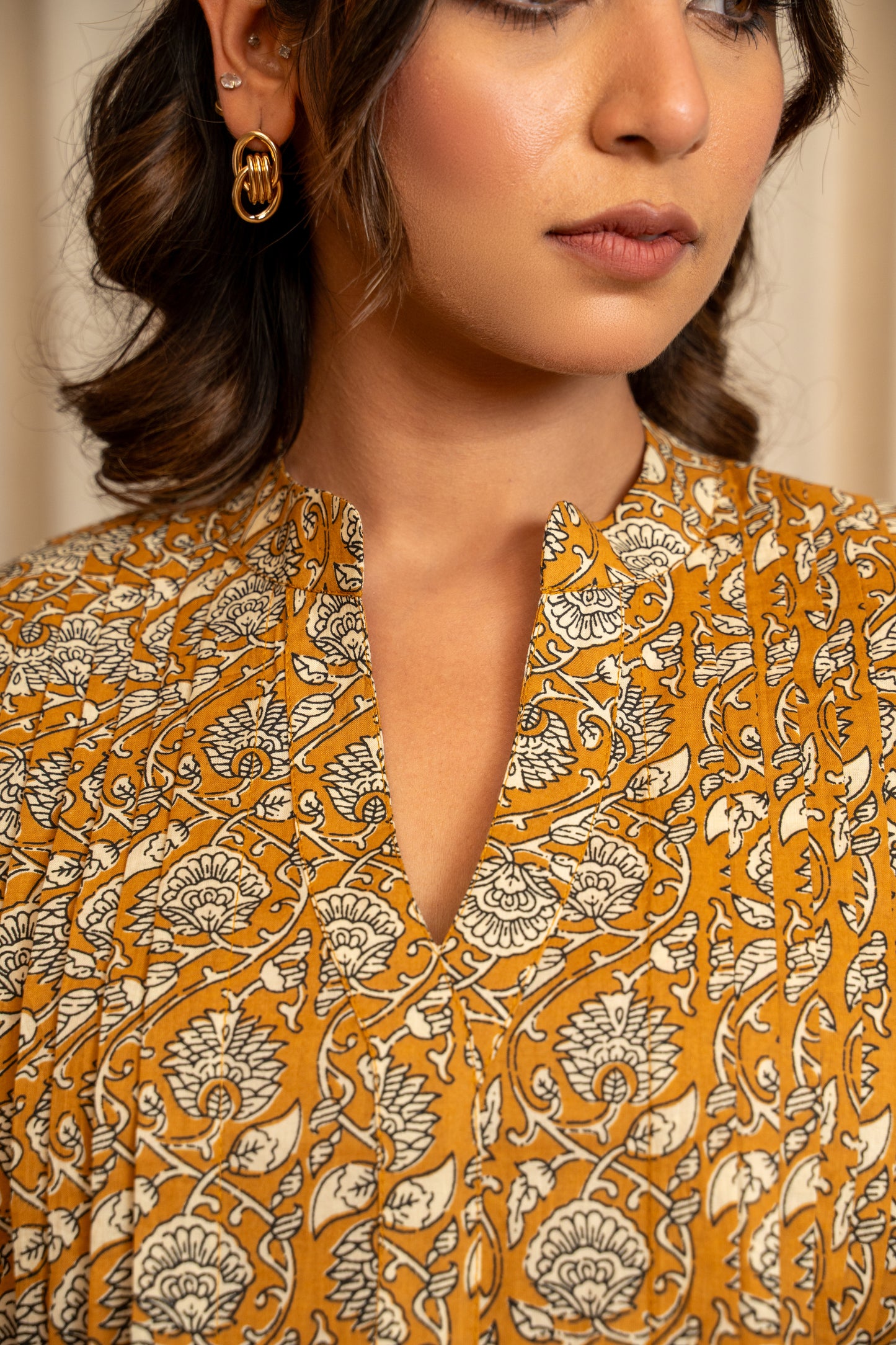 Everyday Bloom Mustard Maternity & Nursing Top