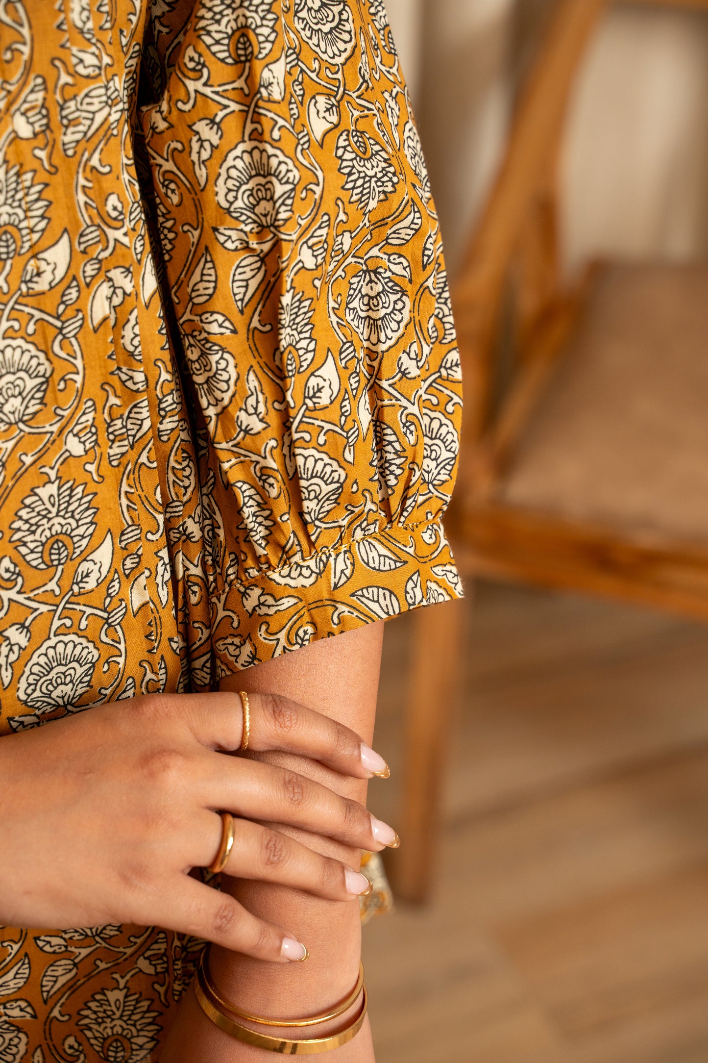 Everyday Bloom Mustard Maternity & Nursing Top