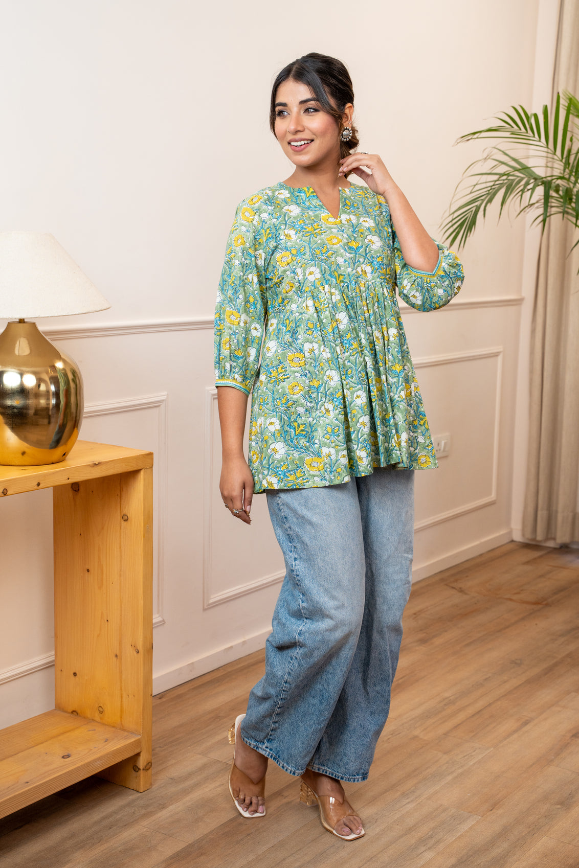 Panna Phool Cotton Top