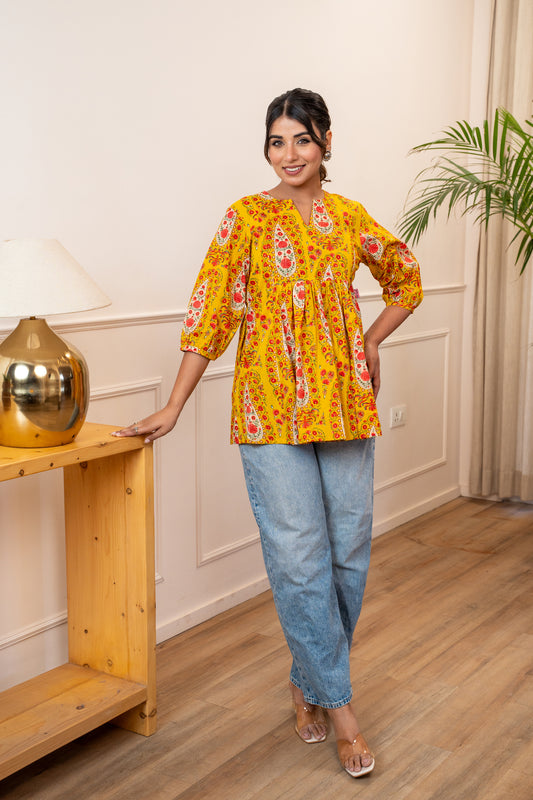 Amber Rosette Cotton Top