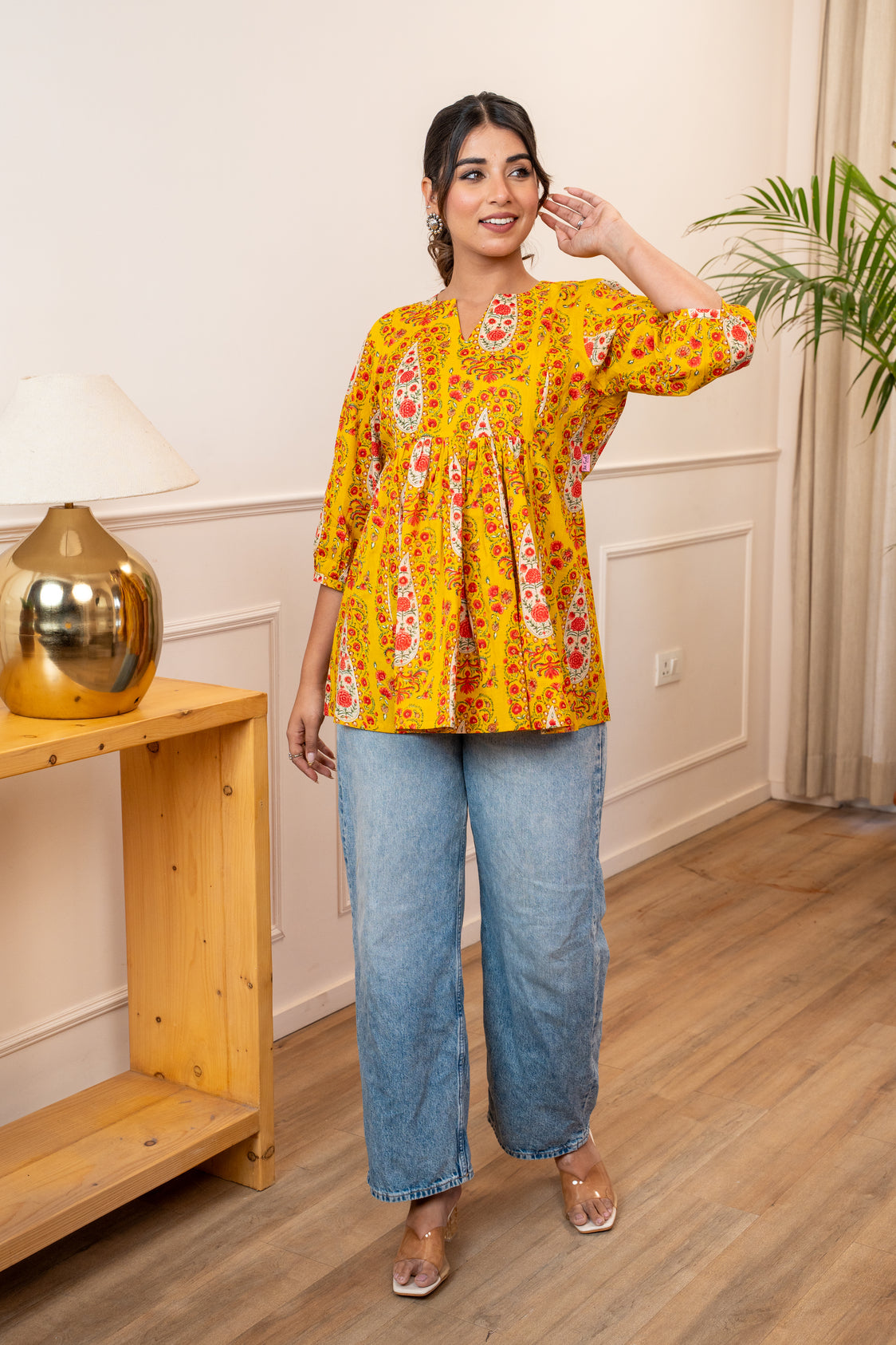 Amber Rosette Cotton Top