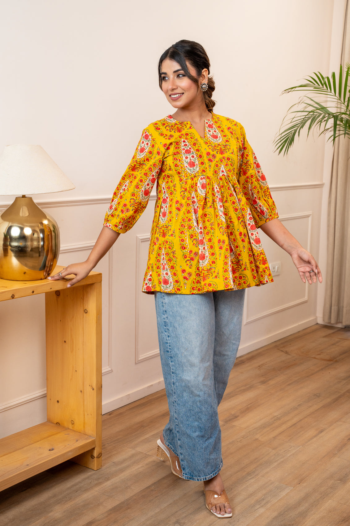 Amber Rosette Cotton Top