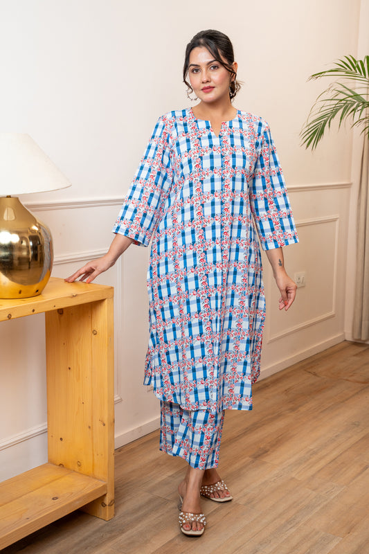 Phoolkari Check Co-ord Set