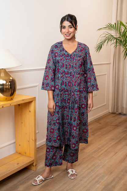 Raat Rani Bloom Pleated Co-ord Set