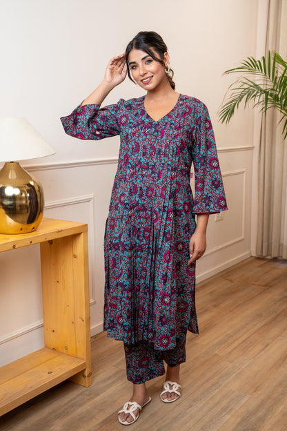 Raat Rani Bloom Pleated Co-ord Set