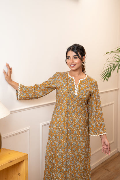 Everyday Bloom Mustard Lace Co-ord Set