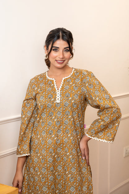 Everyday Bloom Mustard Lace Co-ord Set