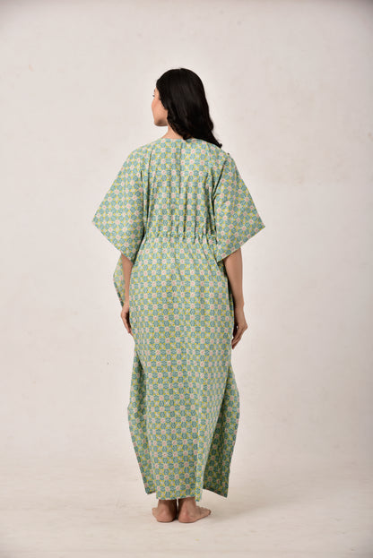 Gardenia On Green Maternity & Nursing Kaftan