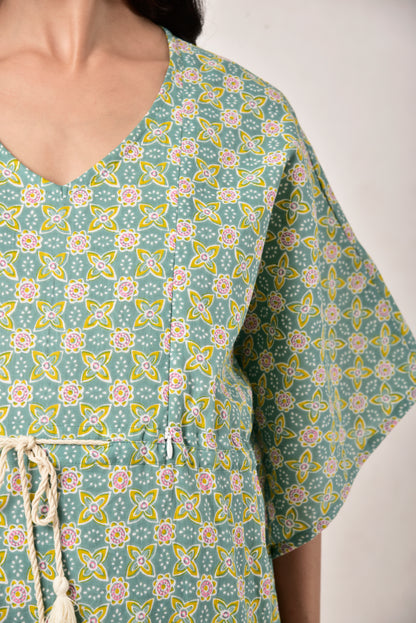 Gardenia On Green Maternity & Nursing Kaftan