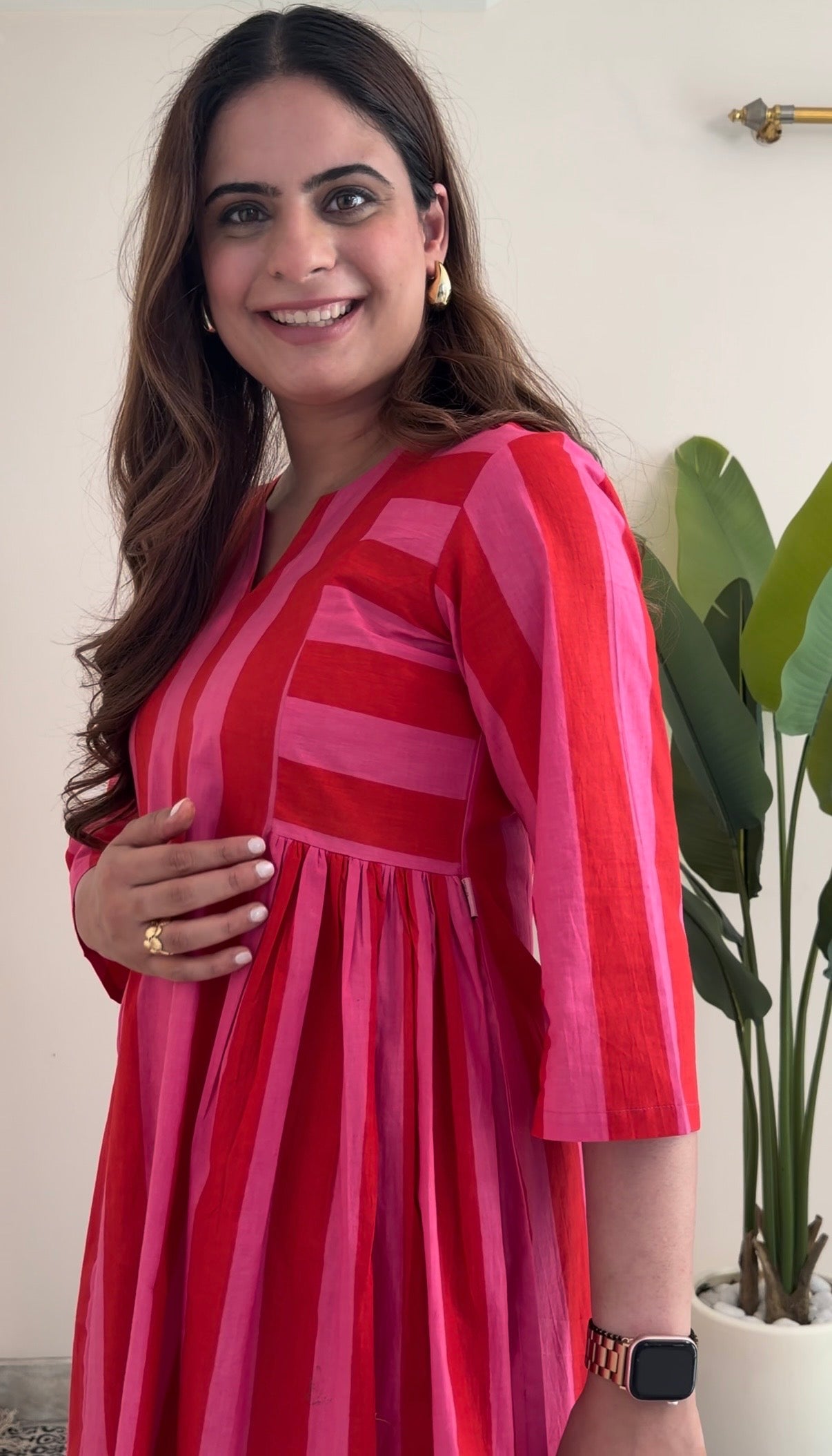 Scarlet Bloom Stripes Co-ord Set