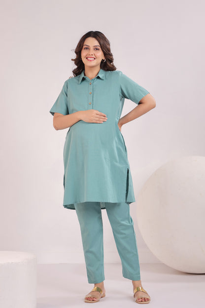 Aqua Grace Maternity & Nursing Co-ord Set