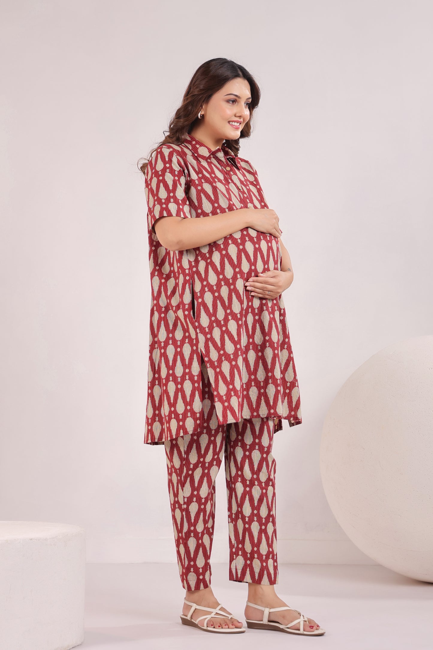 Radiant Red Maternity & Nursing Co-ord Set