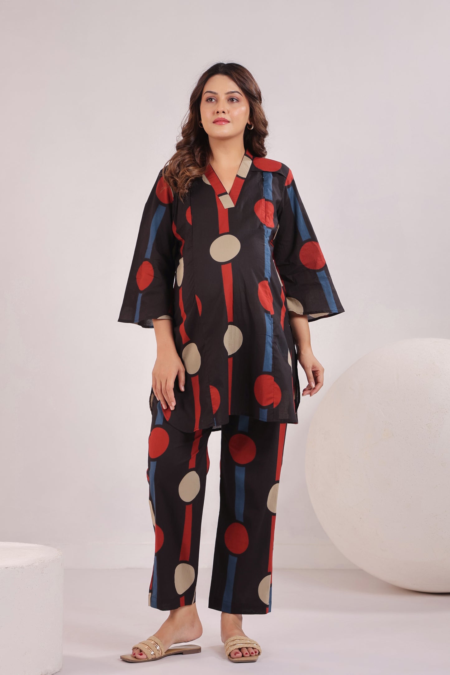 Tribal Echo Black Maternity & Nursing Co-ord Set