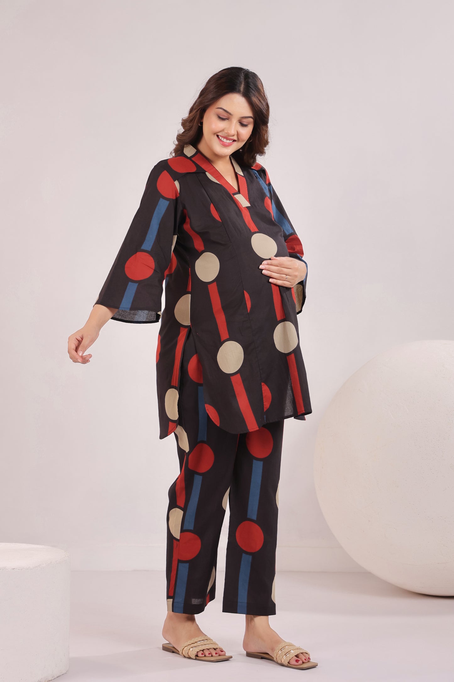 Tribal Echo Black Maternity & Nursing Co-ord Set