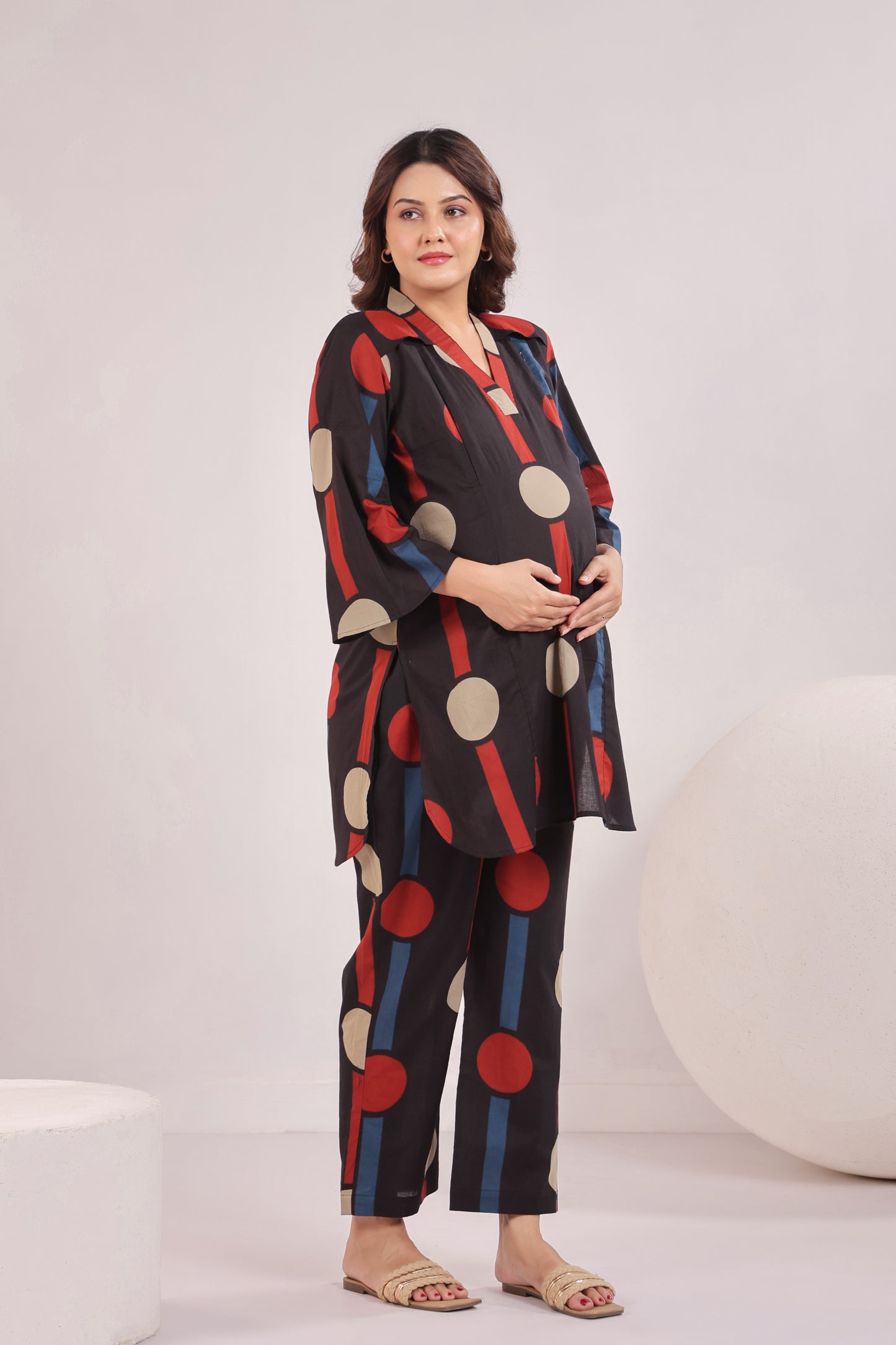 Tribal Echo Black Maternity & Nursing Co-ord Set