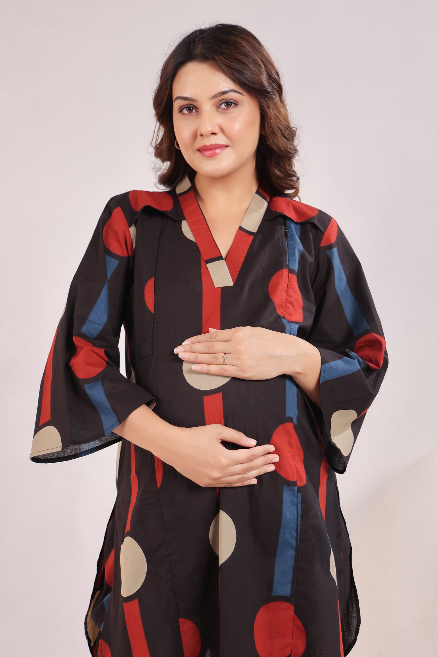 Tribal Echo Black Maternity & Nursing Co-ord Set