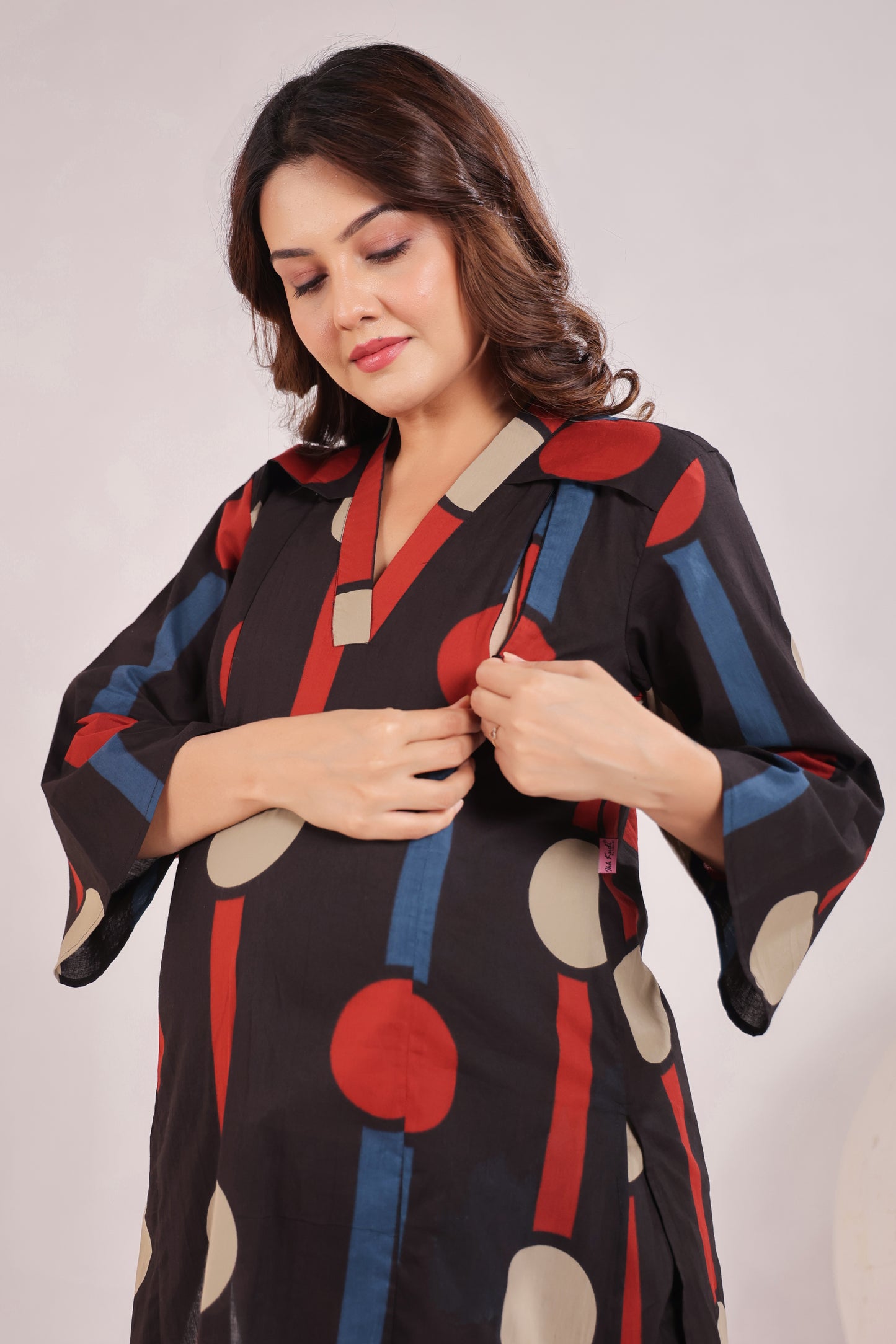 Tribal Echo Black Maternity & Nursing Co-ord Set