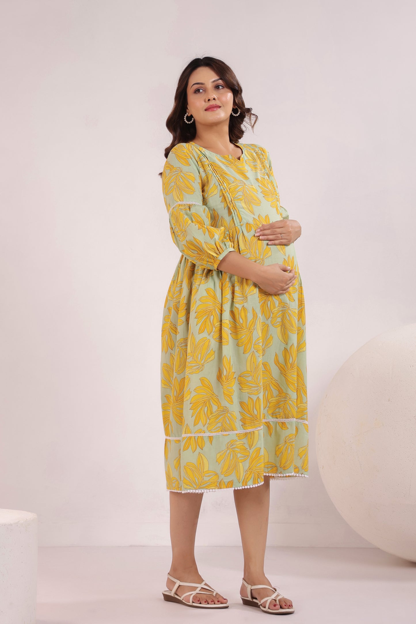 Lush Lime Oasis Green Maternity & Nursing Dress