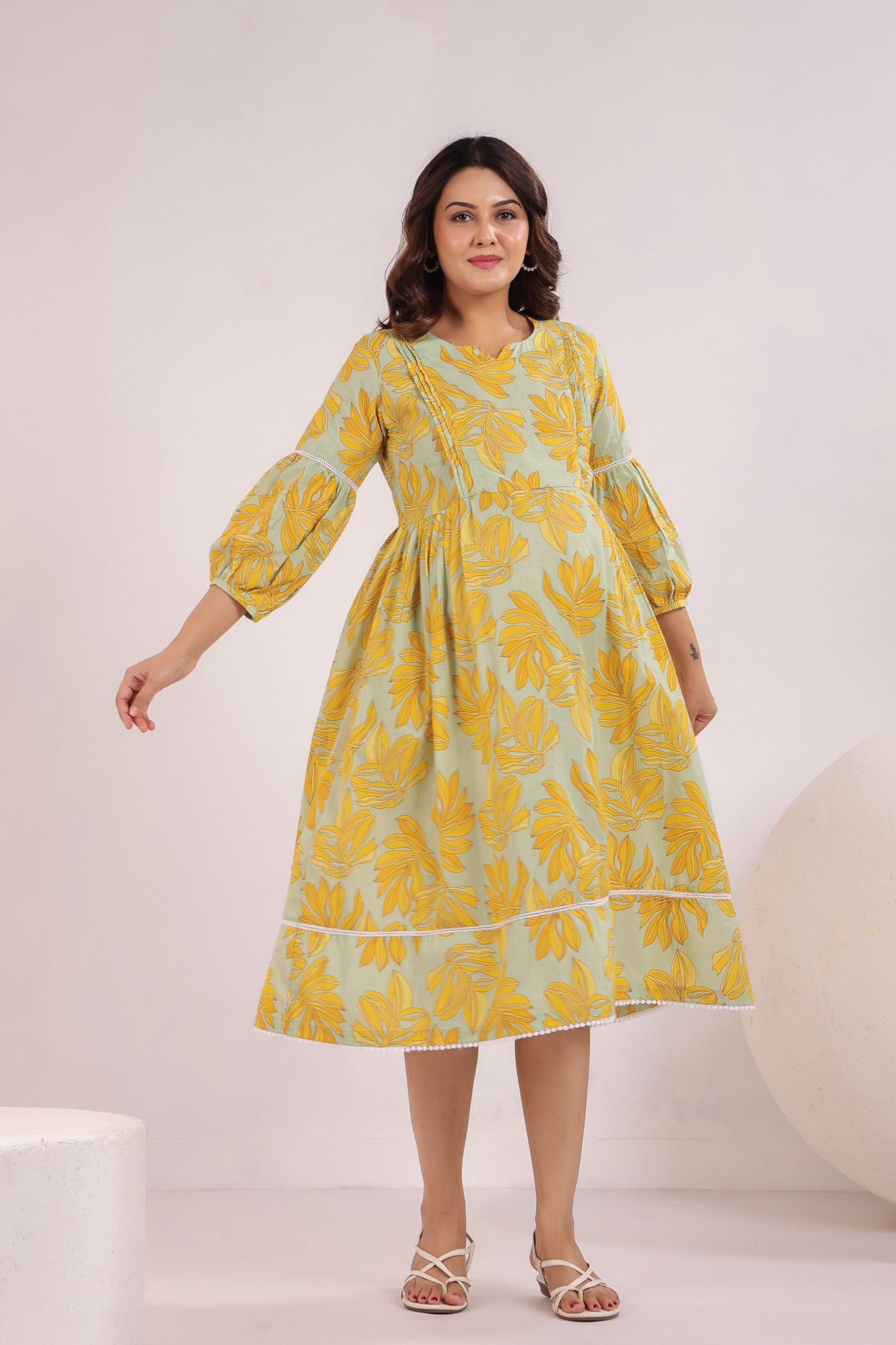 Lush Lime Oasis Green Maternity & Nursing Dress