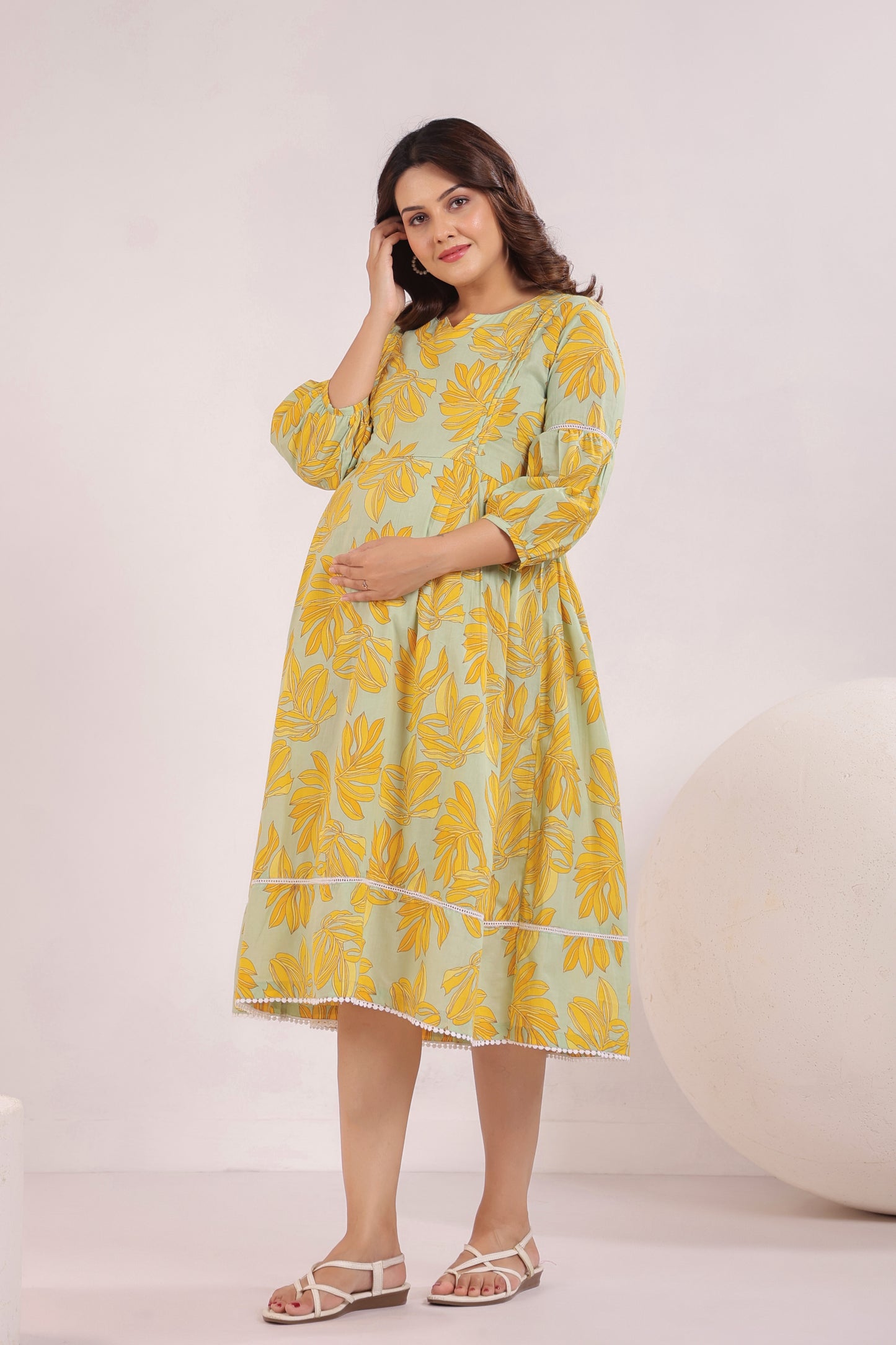 Lush Lime Oasis Green Maternity & Nursing Dress