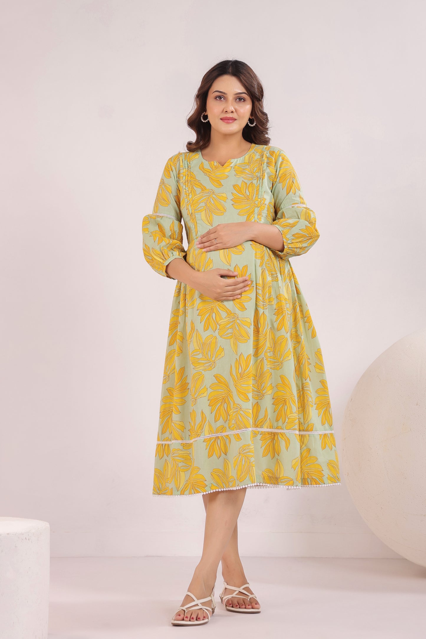 Lush Lime Oasis Green Maternity & Nursing Dress