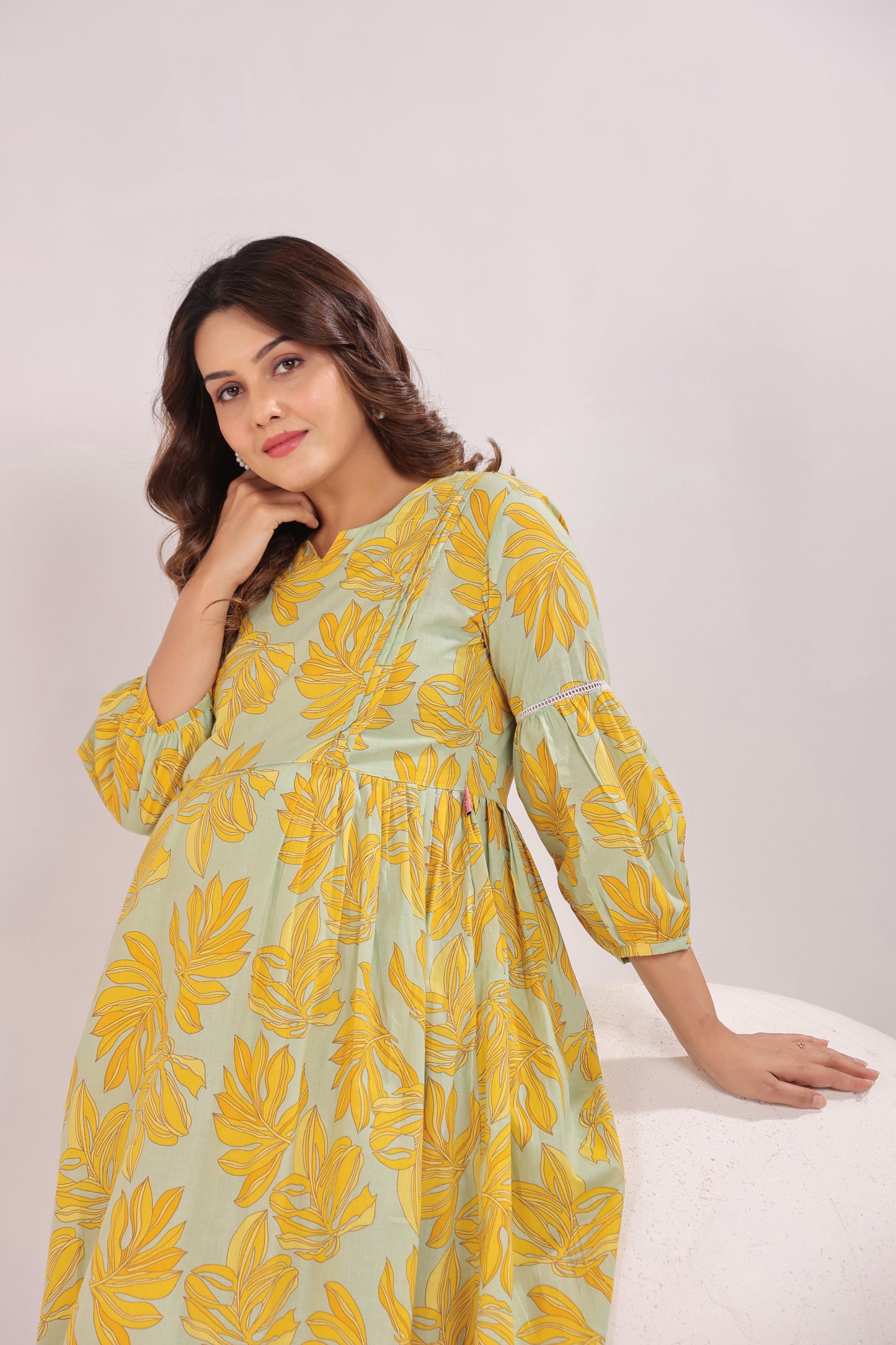 Lush Lime Oasis Green Maternity & Nursing Dress