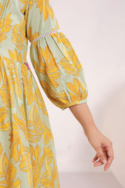 Lush Lime Oasis Green Maternity & Nursing Kurta