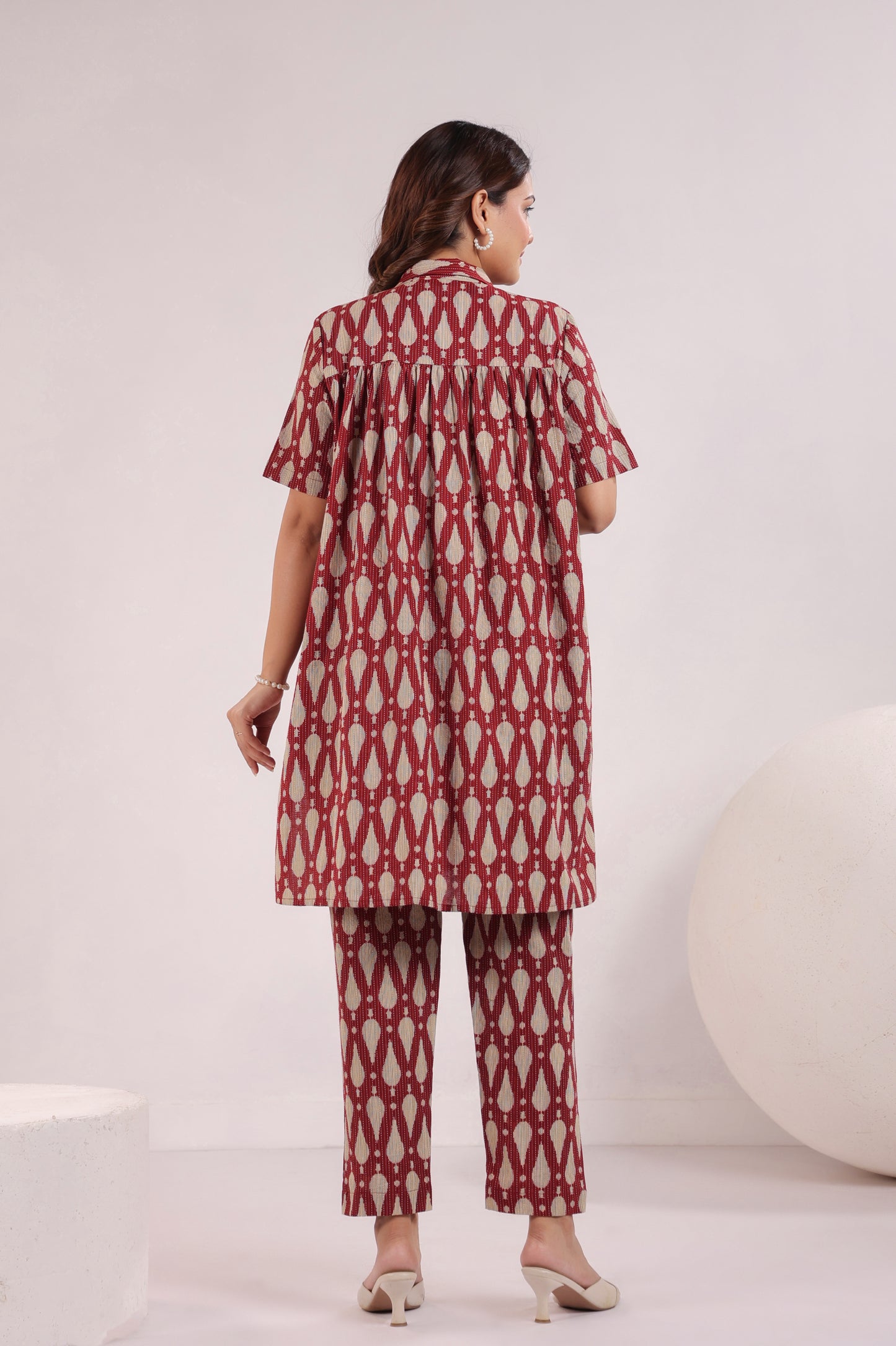 Radiant Red Cotton Co-ord Set