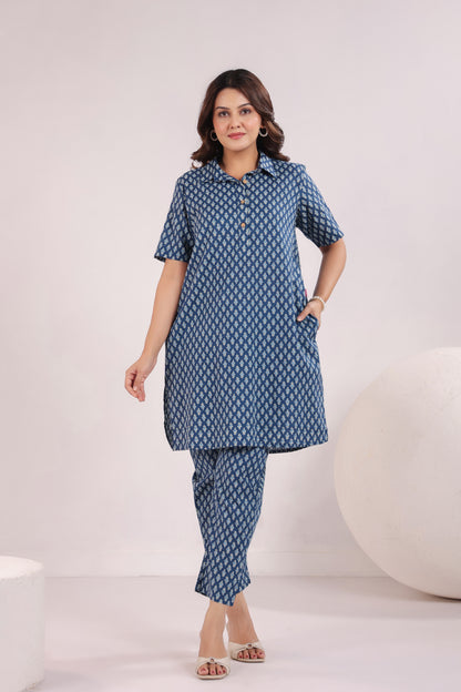 Indigo Impressions Cotton Co-ord Set