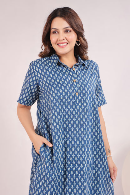 Indigo Impressions Cotton Co-ord Set