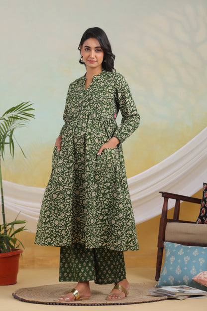 Zen Floral Maternity & Nursing Kurta Set