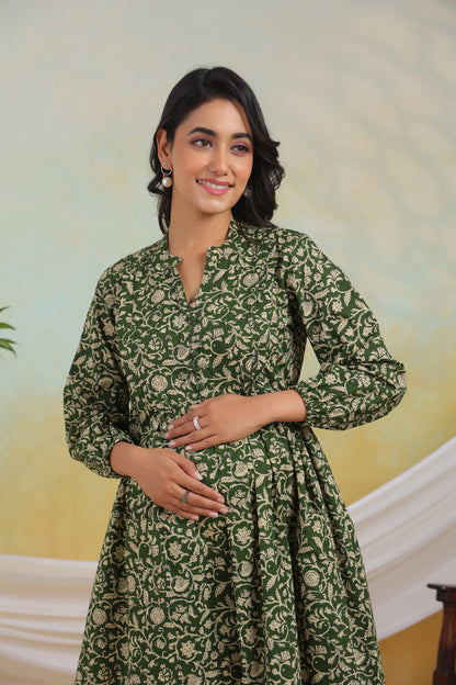 Zen Floral Maternity & Nursing Kurta Set