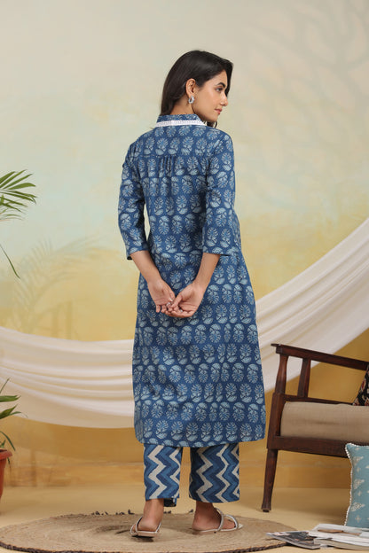 Indigo Elegance Maternity & Nursing Kurta Set
