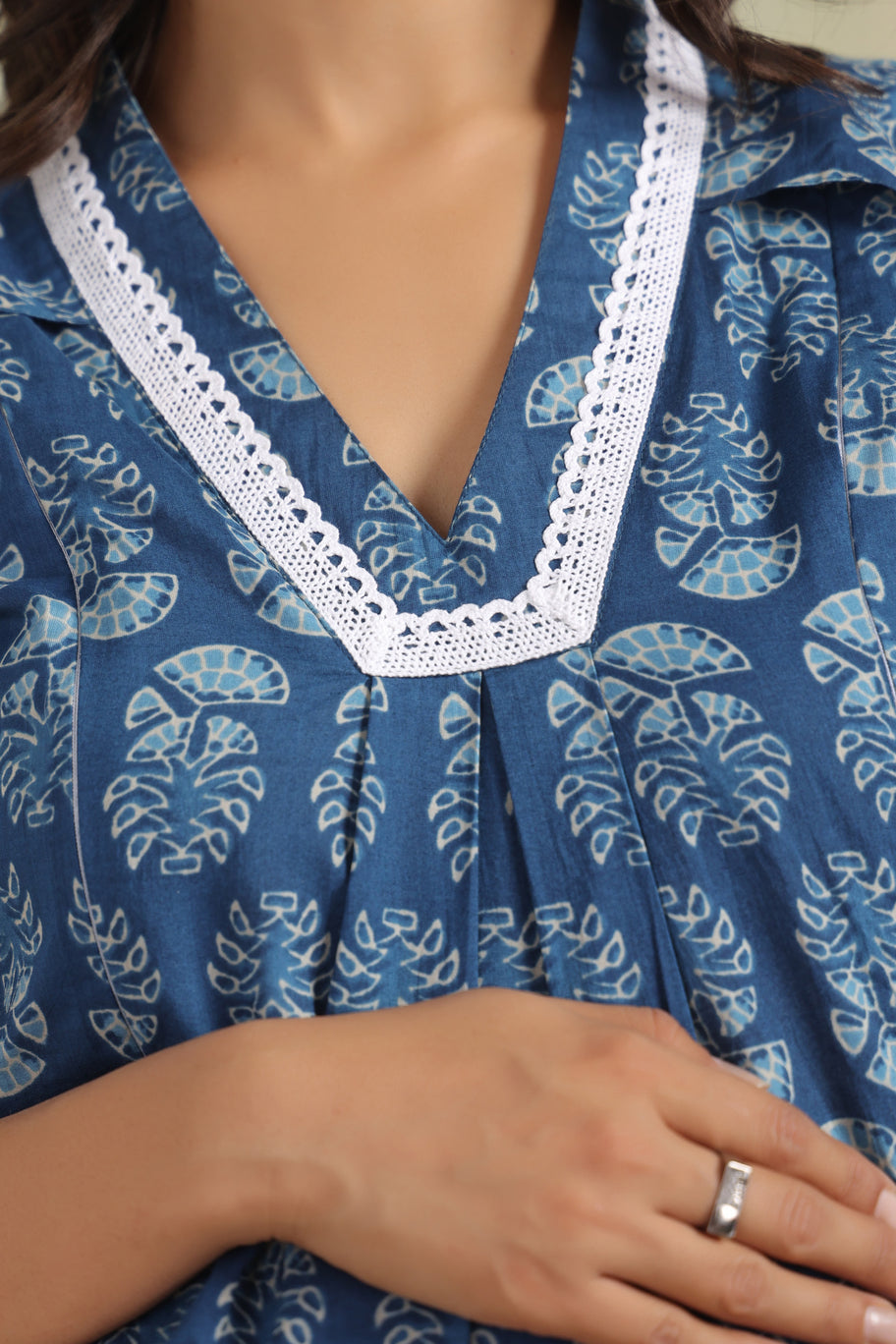 Indigo Elegance Maternity & Nursing Kurta Set