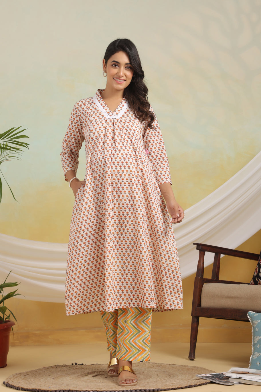 Sunny Bliss Maternity & Nursing Kurta Set