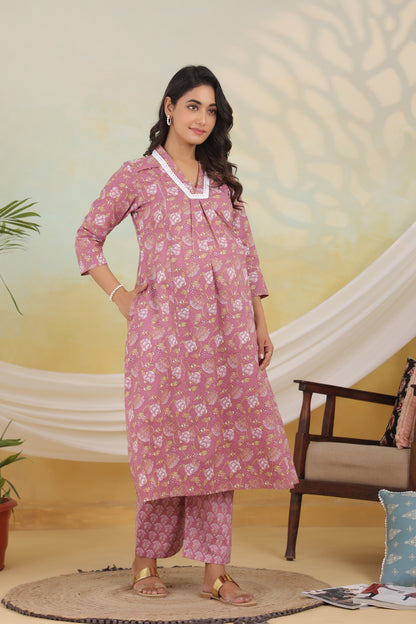 Violet Valley Maternity & Nursing Kurta Set