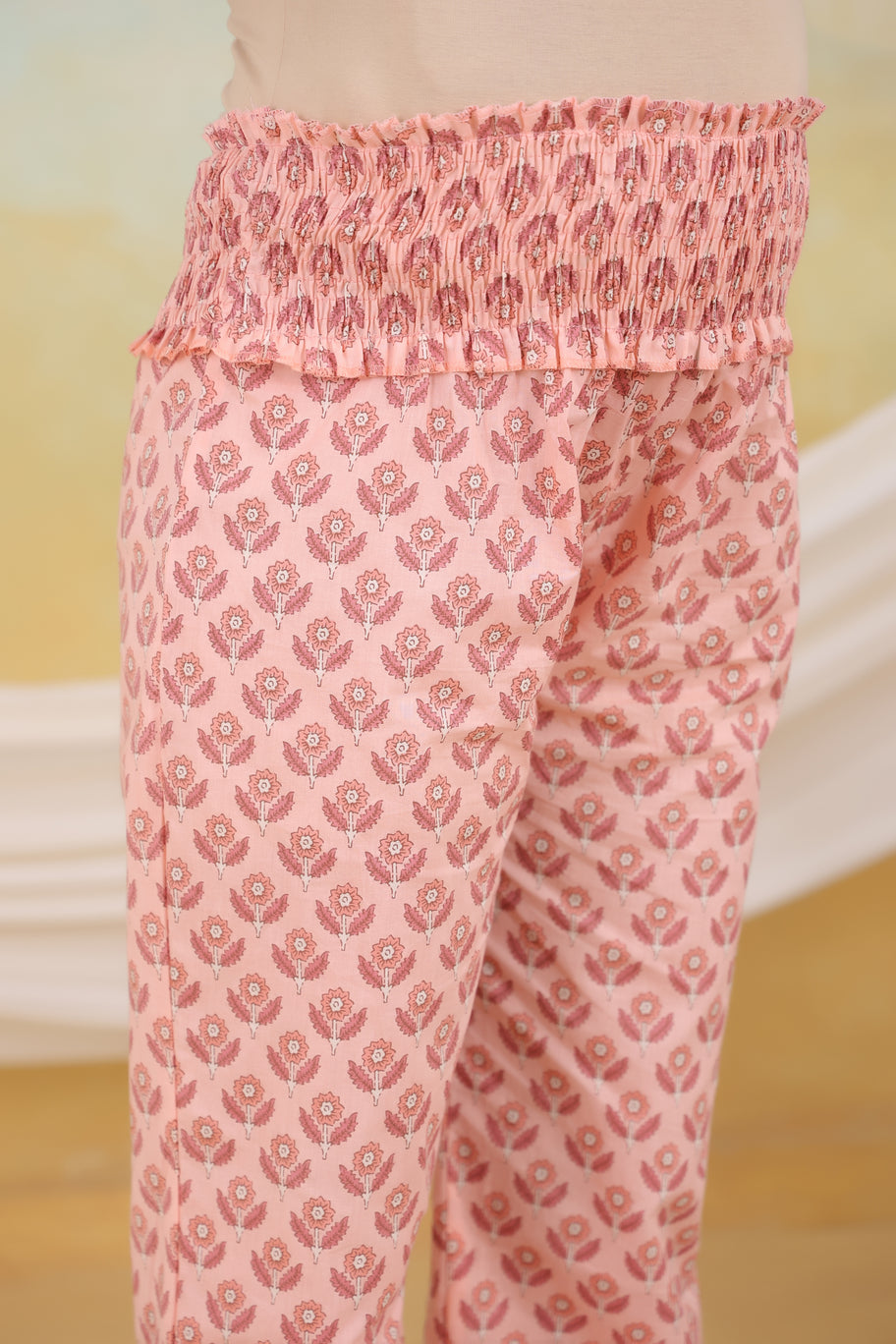 Peach Bloom Maternity & Nursing Kurta Set