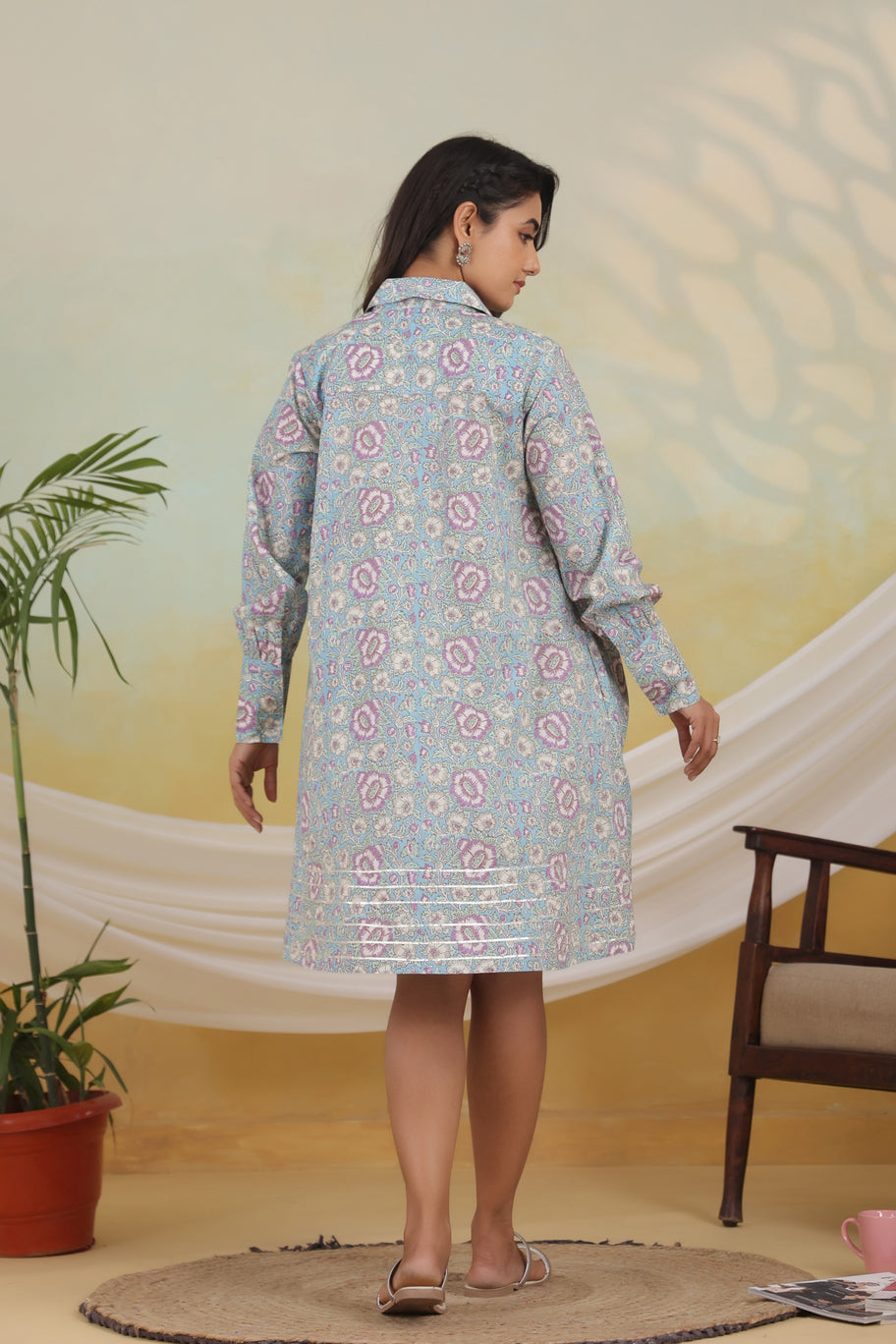 Blue Blossom Maternity & Nursing Dress