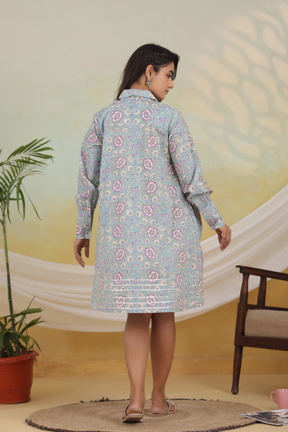 Blue Blossom Maternity & Nursing Dress