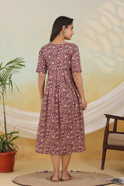 Floral Soiree Angrakha Maternity & Nursing Dress