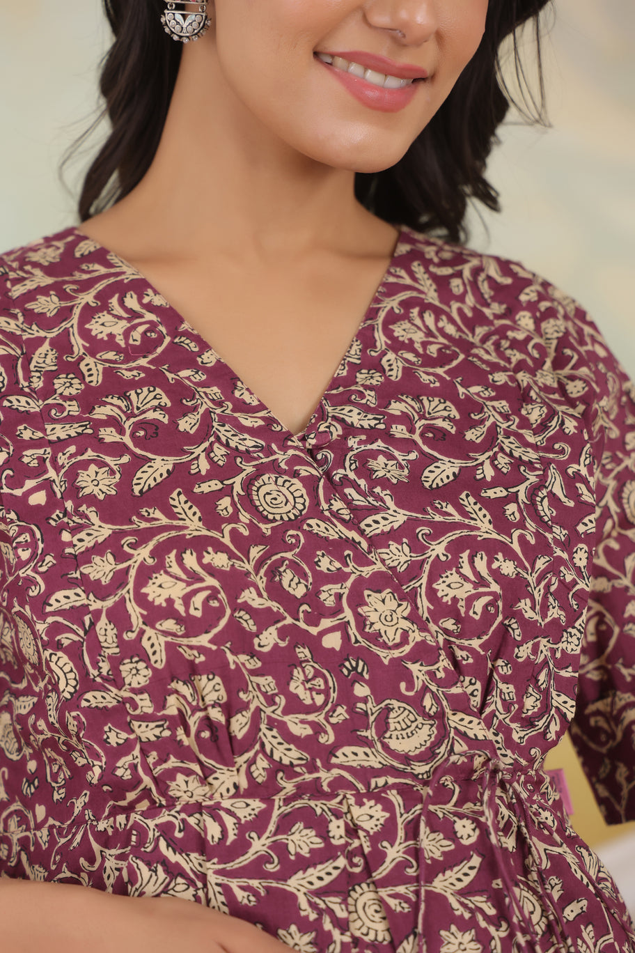 Floral Soiree Angrakha Maternity & Nursing Dress