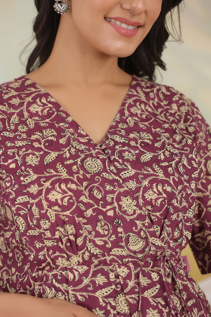 Floral Soiree Angrakha Maternity & Nursing Dress