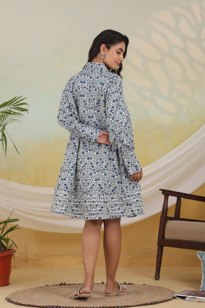 Leafy Elegance Maternity & Nursing Dress