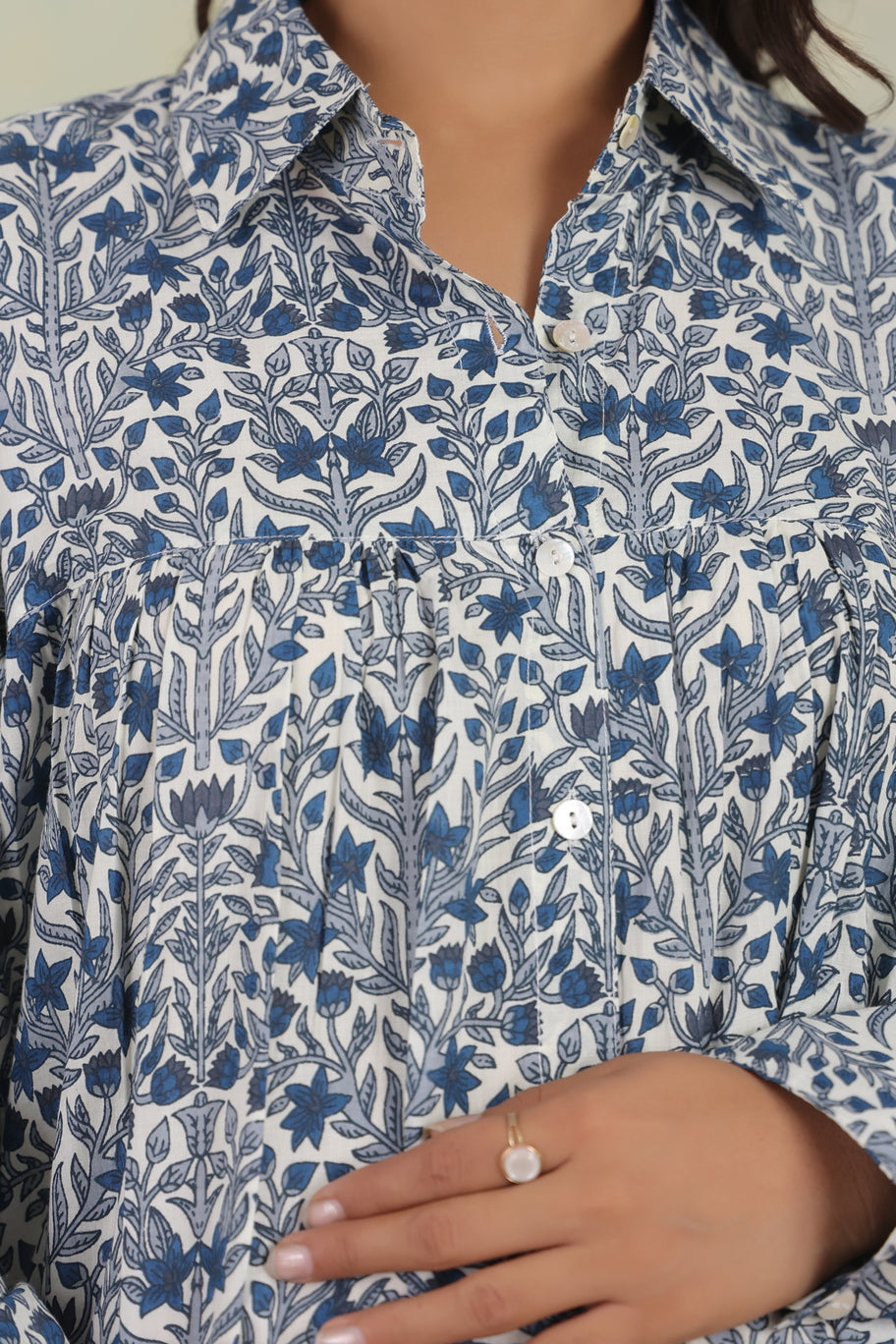 Leafy Elegance Maternity & Nursing Dress