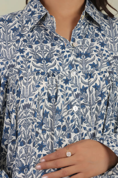 Leafy Elegance Maternity & Nursing Dress