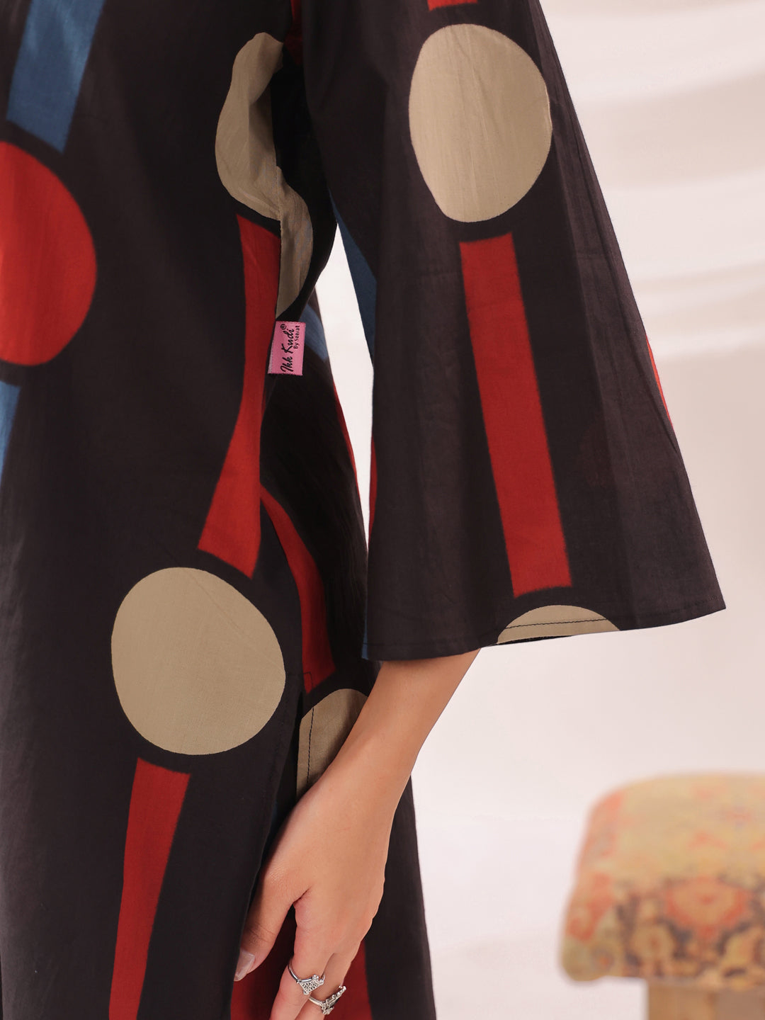 Tribal Echo Black Cotton Co-ord Set