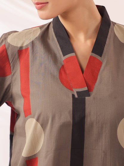 Tribal Echo Grey Cotton Co-ord Set